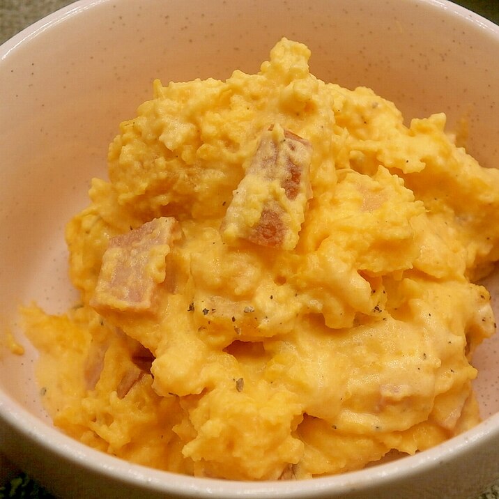 おつまみに 焼豚入りかぼちゃサラダ